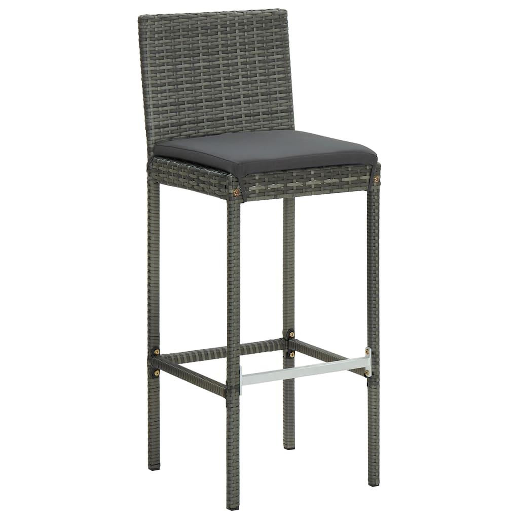 Voir la diapositive 3 : VIDAXL Ensemble de bar d'exterieur 7 pcs coussins Resine tressee Gris