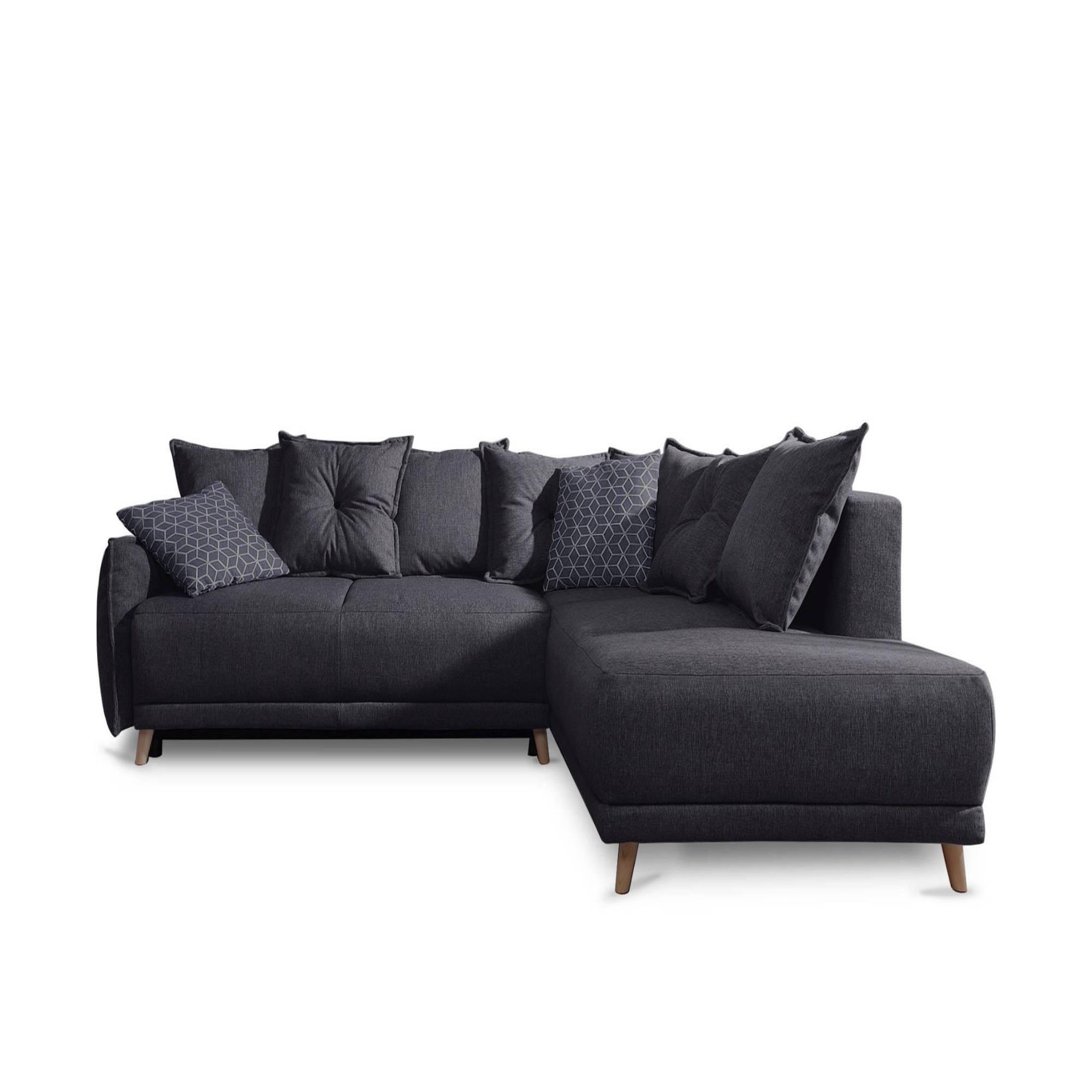 Voir la diapositive 6 : BEST MOBILIER Lena - canapé d'angle droit convertible - 5 places - gris foncé - style scandinave - gris foncé