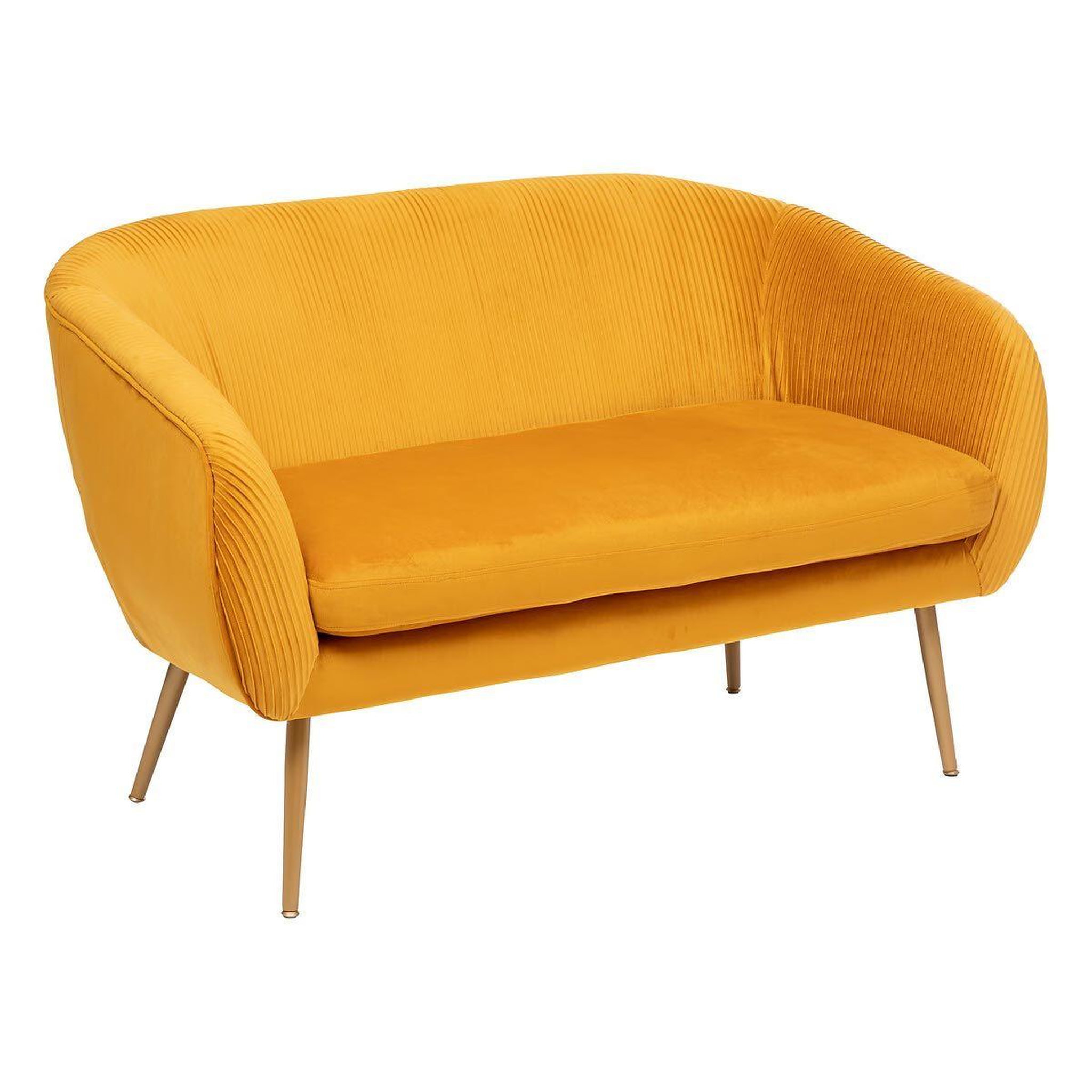 ATMOSPHERA Canapé 2 places en velours  solaro  124cm ocre