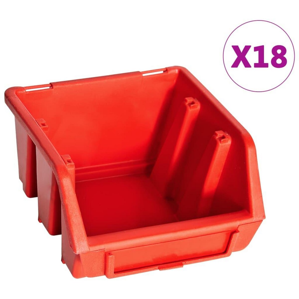 VIDAXL Kit de bacs de stockage et panneaux muraux 32 pcs rouge et noir