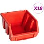 Voir la diapositive 2 : VIDAXL Kit de bacs de stockage et panneaux muraux 32 pcs rouge et noir