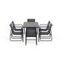 Voir la diapositive 4 : BEST MOBILIER Murillo - ensemble table et chaises de jardin - 6 personnes - noir et gris