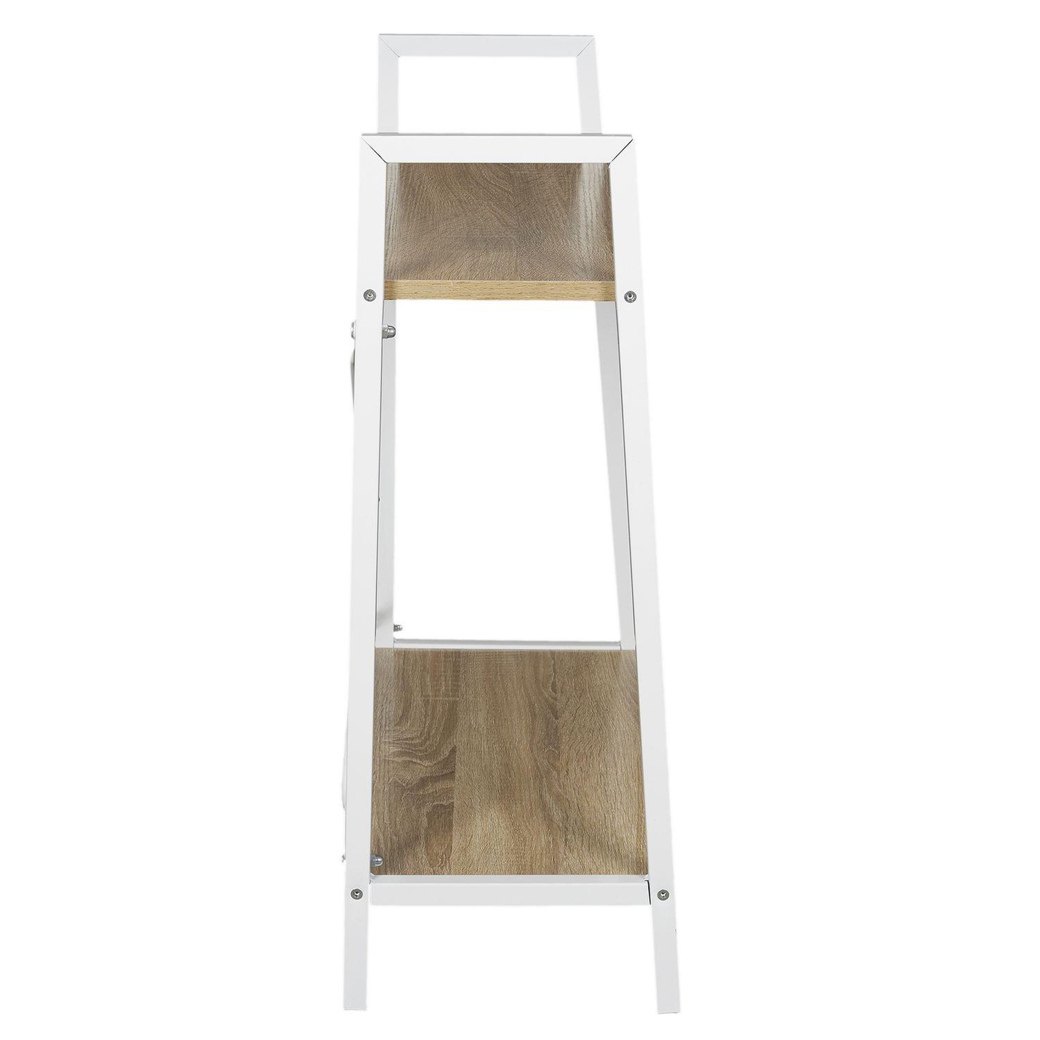 Voir la diapositive 3 : The Home Deco Factory Etagère à 2 planches en bois et métal - L. 60 x H. 70 cm. - Blanc