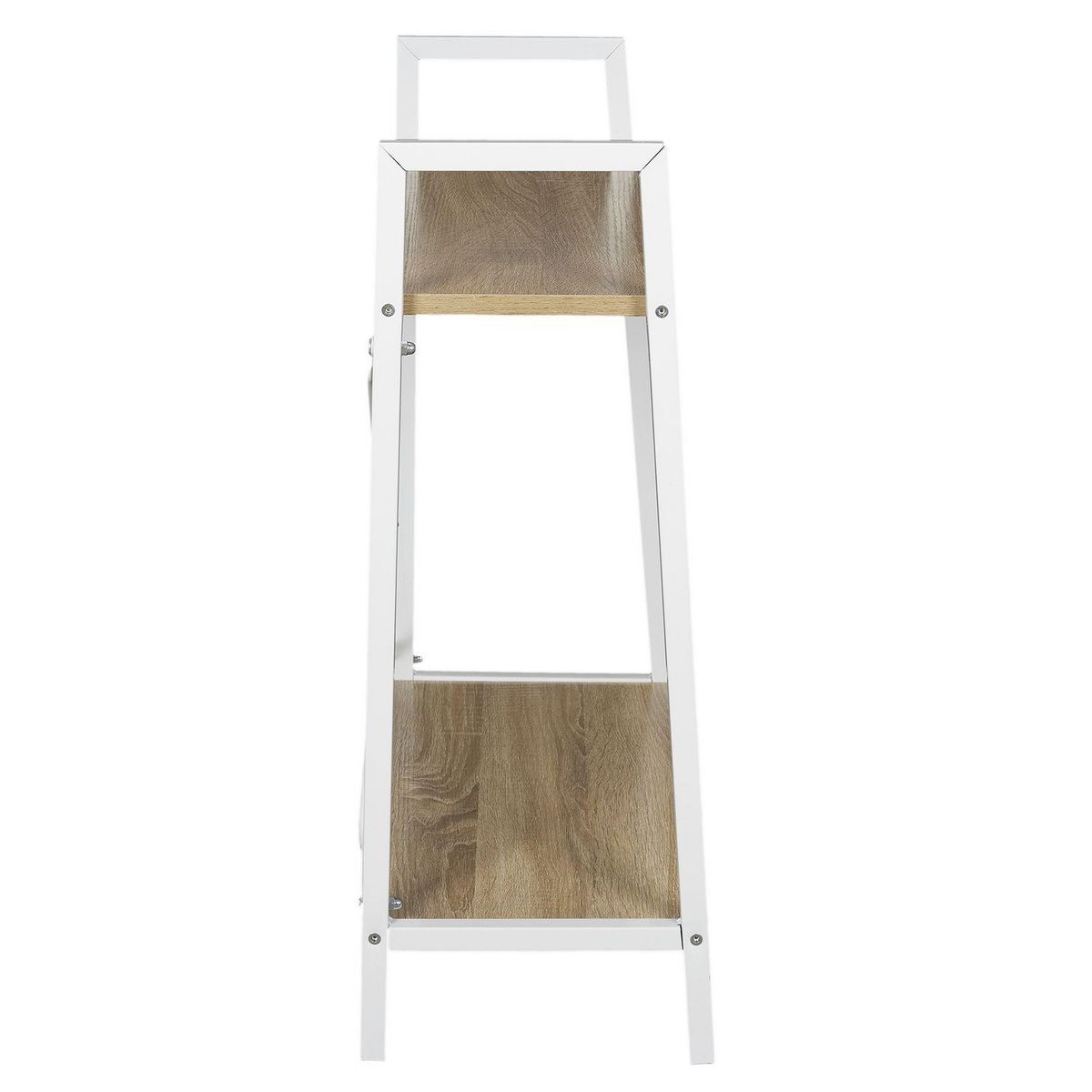 The Home Deco Factory Etagère à 2 planches en bois et métal - L. 60 x H. 70 cm. - Blanc