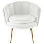 Voir la diapositive 2 : Paris Prix Fauteuil Arrondi en Velours  Dabren  80cm Blanc