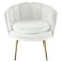 Voir la diapositive 2 : Paris Prix Fauteuil Arrondi en Velours  Dabren  80cm Blanc