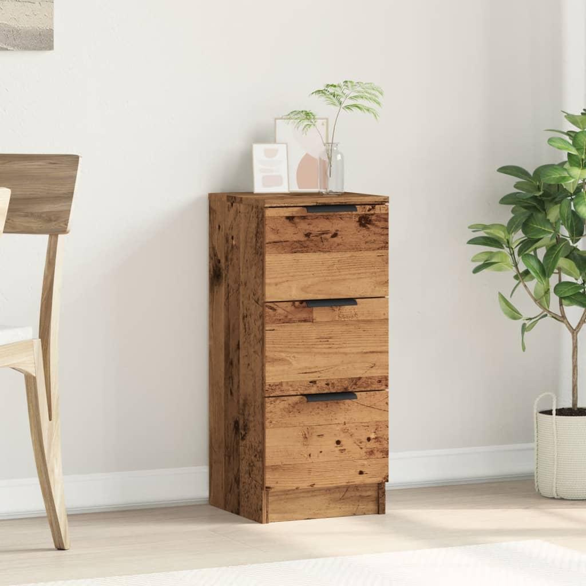 Voir la diapositive 3 : VIDAXL Buffet vieux bois 30x30x70 cm bois d'ingenierie