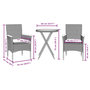 Voir la diapositive 6 : VIDAXL Ensemble de bistro avec coussins 3pcs noir resine tressee verre