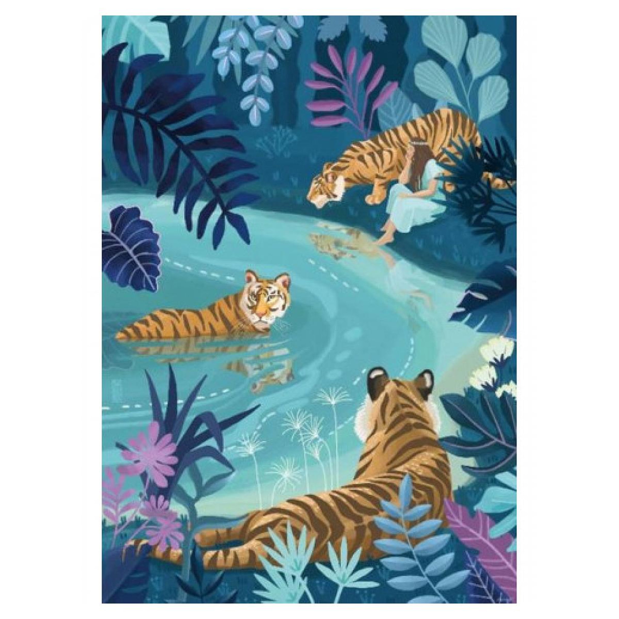 JANOD Puzzle Tigres au clair de lune 1000 pièces