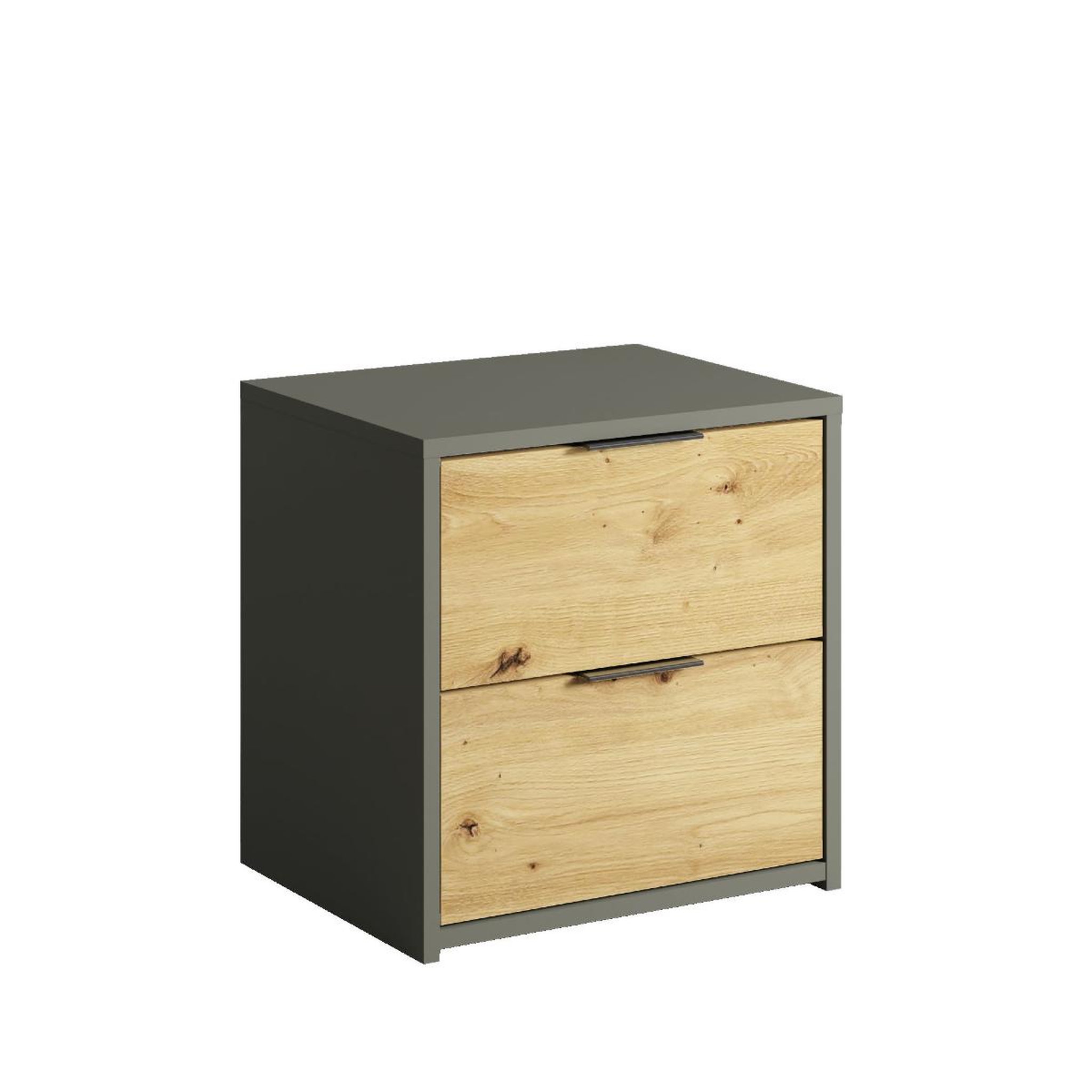Voir la diapositive 4 : JLC KREATION Lot de 2 chevets modernes avec tiroirs bois et gris murano