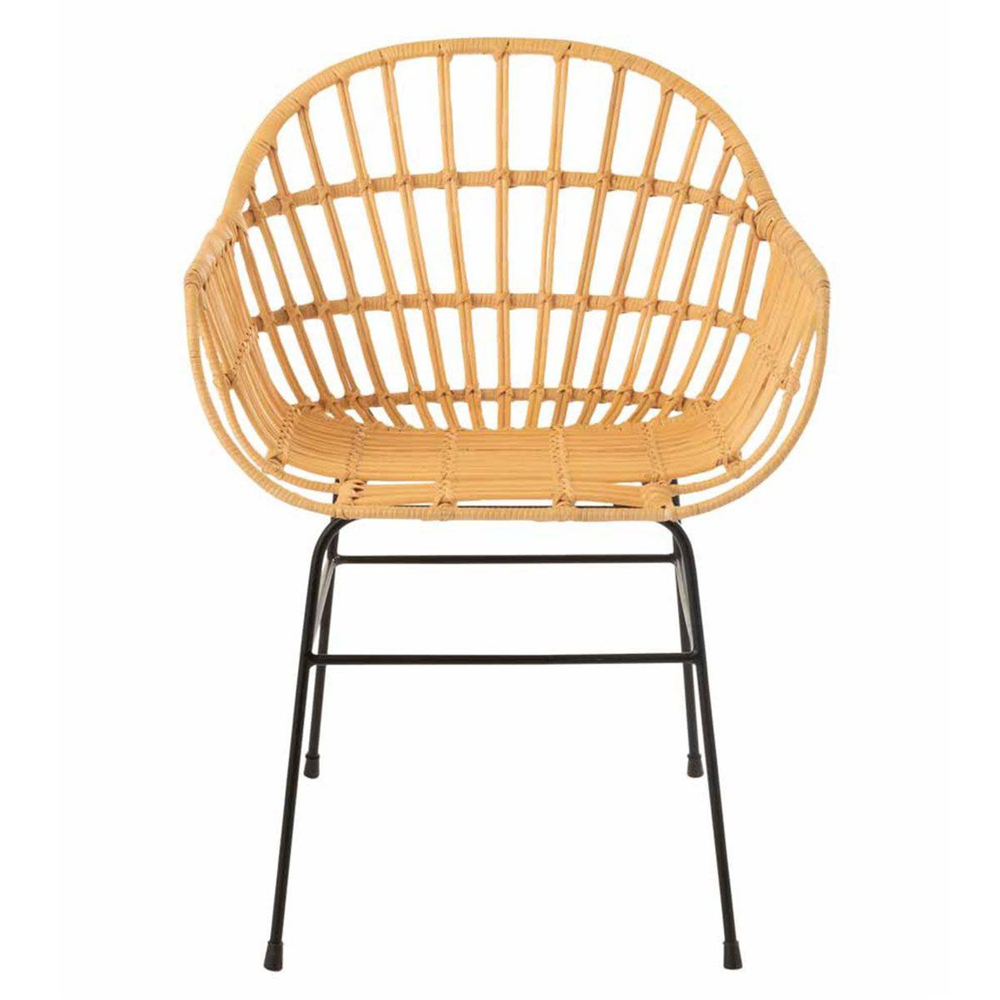 Voir la diapositive 2 : J-LINE Chaise Design en Rotin  Keni  80cm Naturel