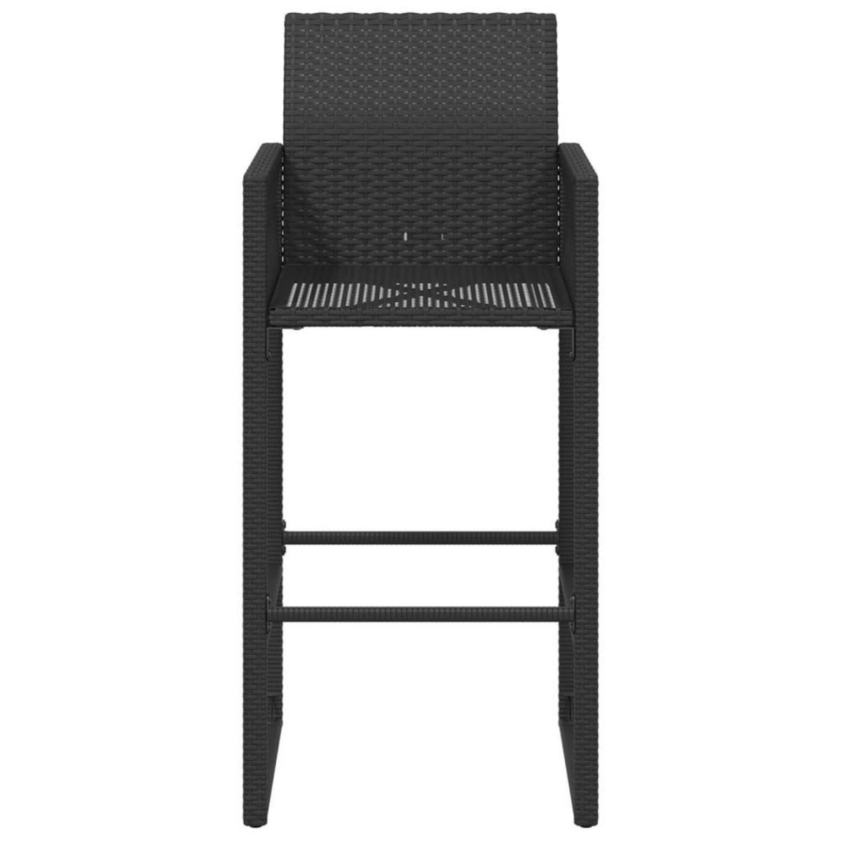 VIDAXL Tabourets de bar de jardin lot de 2 noir resine tressee