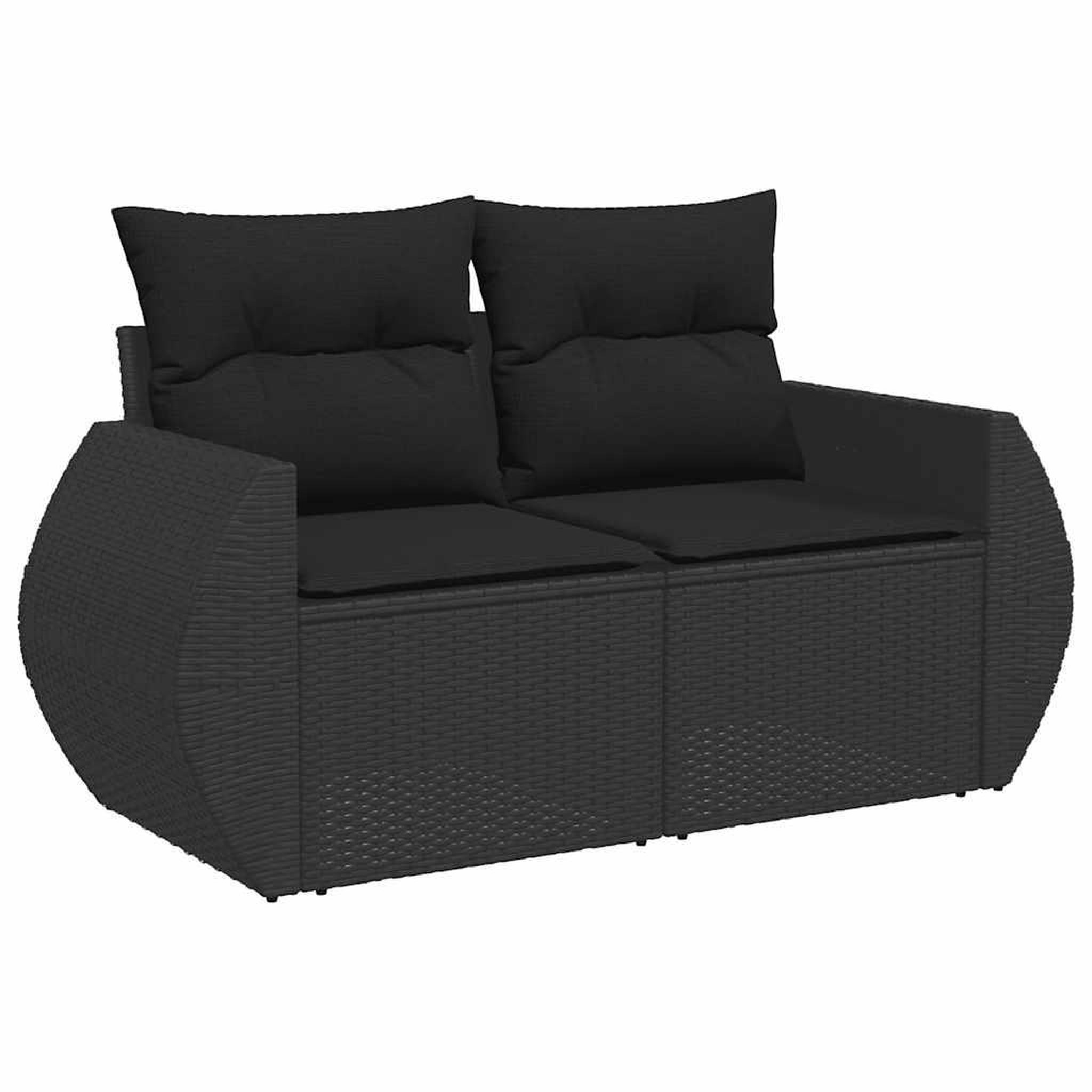 Voir la diapositive 3 : VIDAXL Salon de jardin 5 pcs avec coussins noir resine tressee