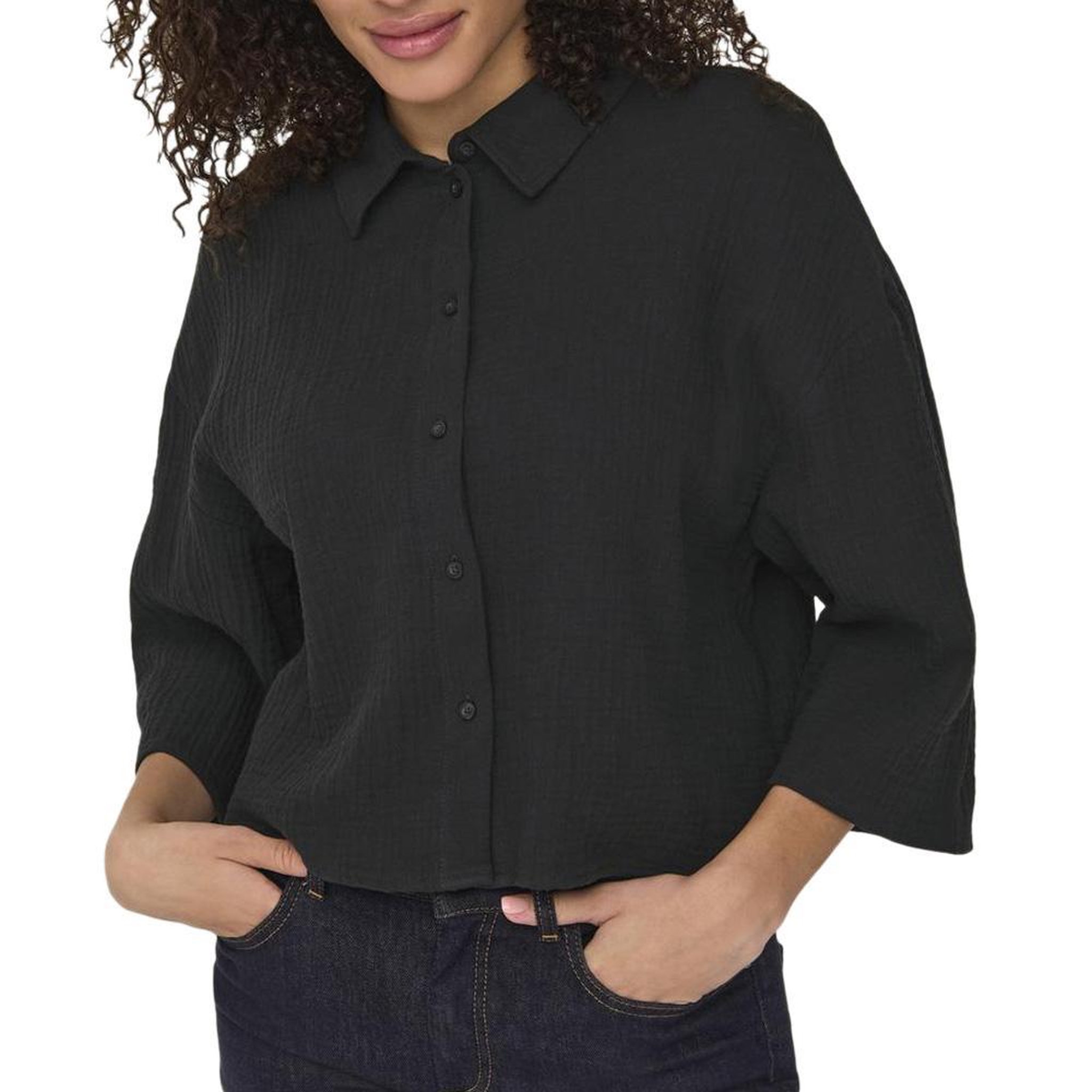 JACQUELINE DE YONG Chemise Grise Femme JDY Theis Life 3/4. Coloris disponibles : Gris
