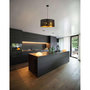 Voir la diapositive 2 : GLOBO Suspension design velours Tuxon - Diam. 40 x H. 140 cm - Noir