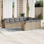 Voir la diapositive 1 : VIDAXL Salon de jardin avec coussins 10 pcs beige resine tressee
