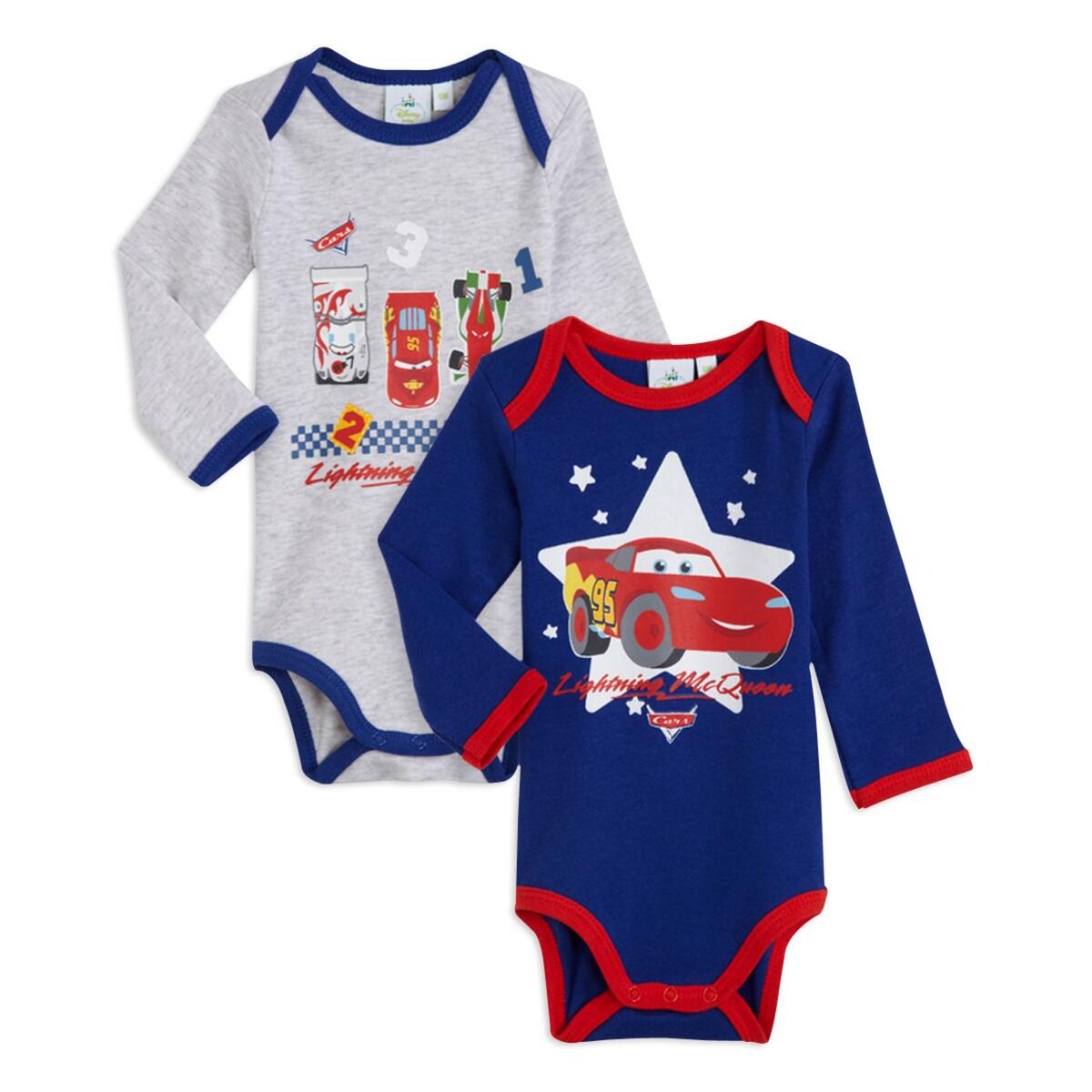 CARS Lot de 2 bodies manches longues CARS bébé 