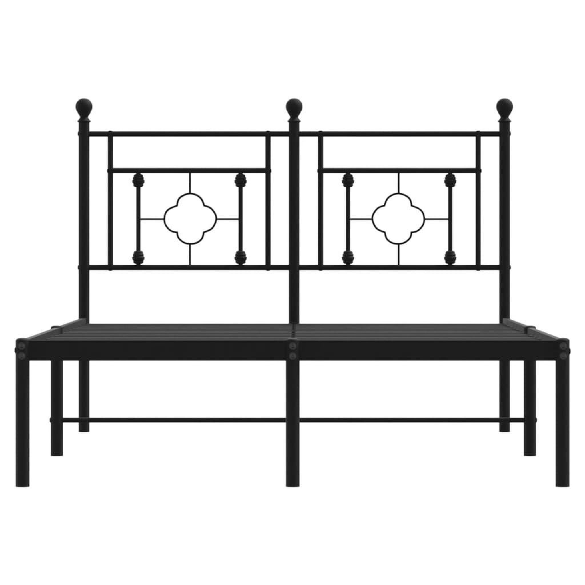Voir la diapositive 5 : VIDAXL Cadre de lit metal sans matelas avec tete de lit noir 120x200cm