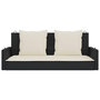 Voir la diapositive 4 : VIDAXL Balancelle avec coussins noir 119x56x48 cm resine tressee