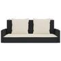 Voir la diapositive 4 : VIDAXL Balancelle avec coussins noir 119x56x48 cm resine tressee