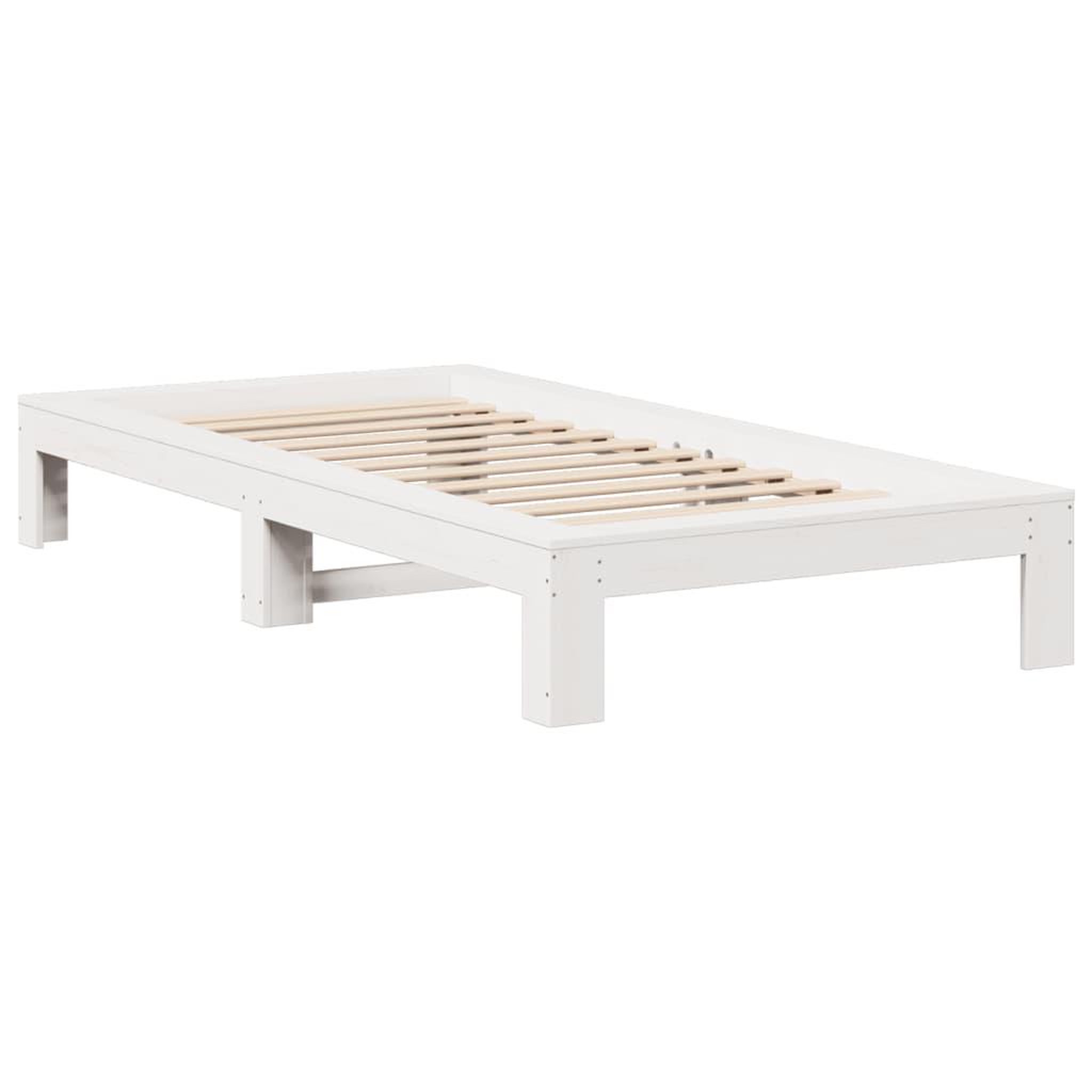 Voir la diapositive 3 : VIDAXL Cadre de lit sans matelas blanc 75x190 cm bois de pin massif