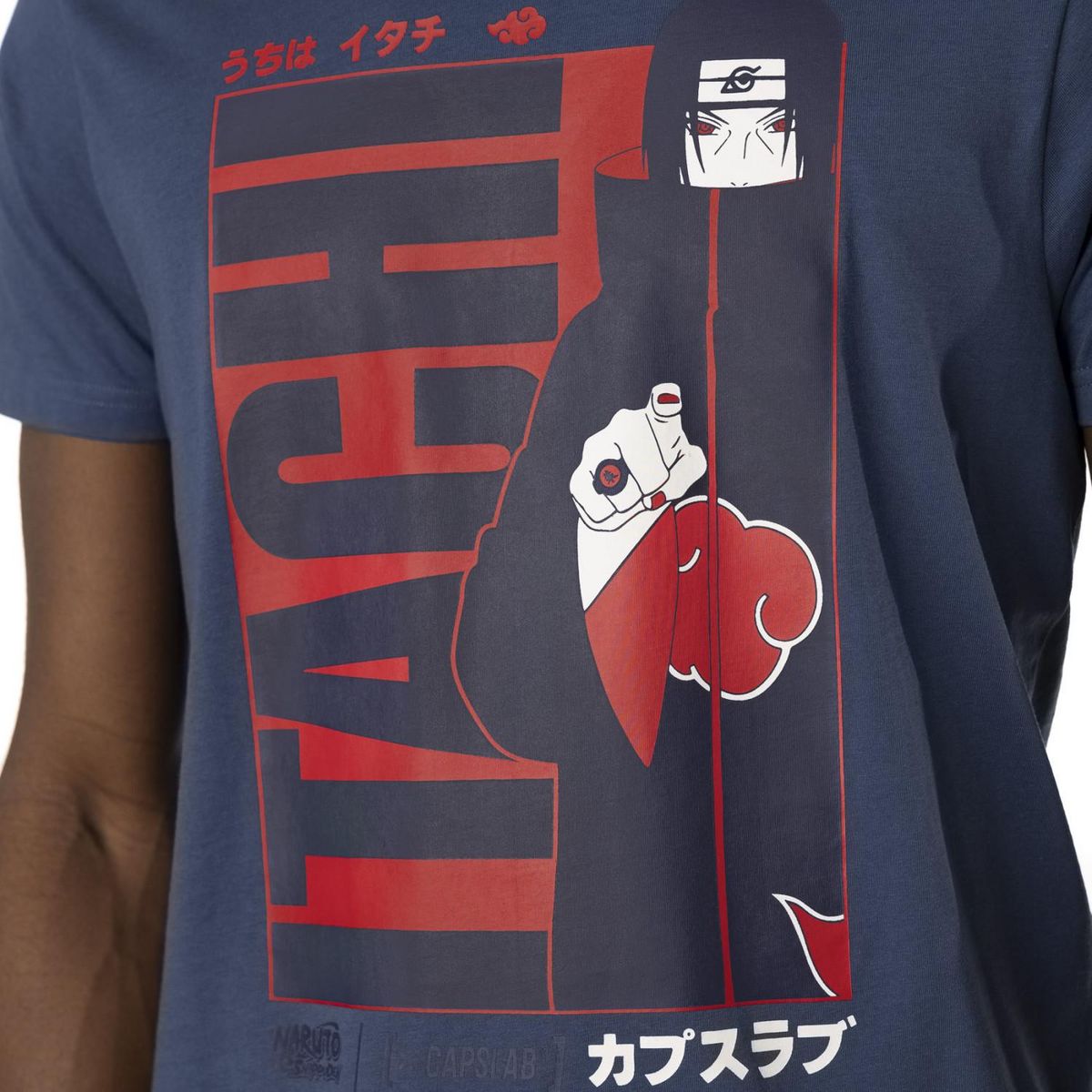 CAPSLAB T-shirt en coton homme regular fit avec print Naruto Shippuden Itachi