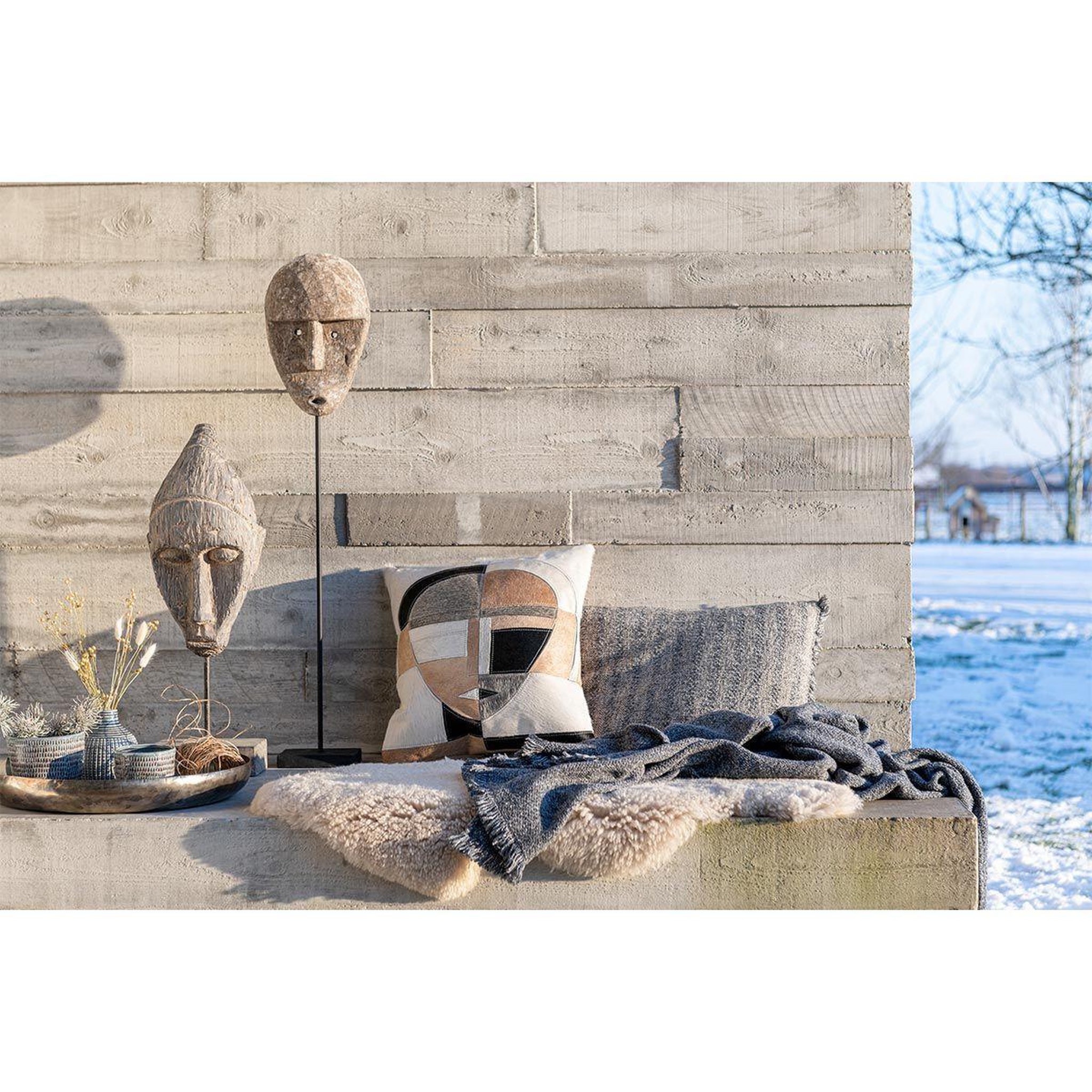 Voir la diapositive 4 : J-LINE Décoration murale  personnage abstrait  32cm gris