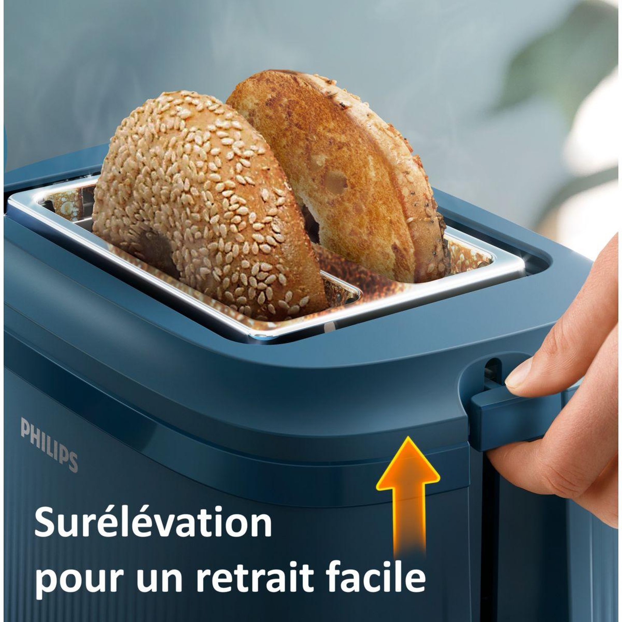 Voir la diapositive 3 : Philips Grille-pain hd2511/70 toaster bleu série 3000, 2 fentes, 900w