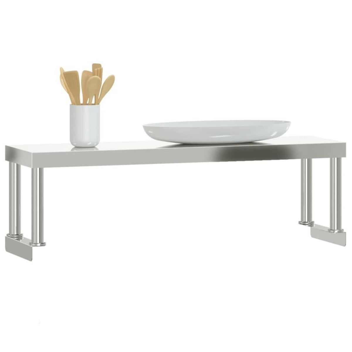 VIDAXL Etagere de table de travail 110x30x35 cm inox