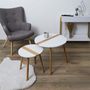 Voir la diapositive 5 : Paris Prix Lot de 2 Tables Gigognes  Relief Bicolore  60cm Blanc