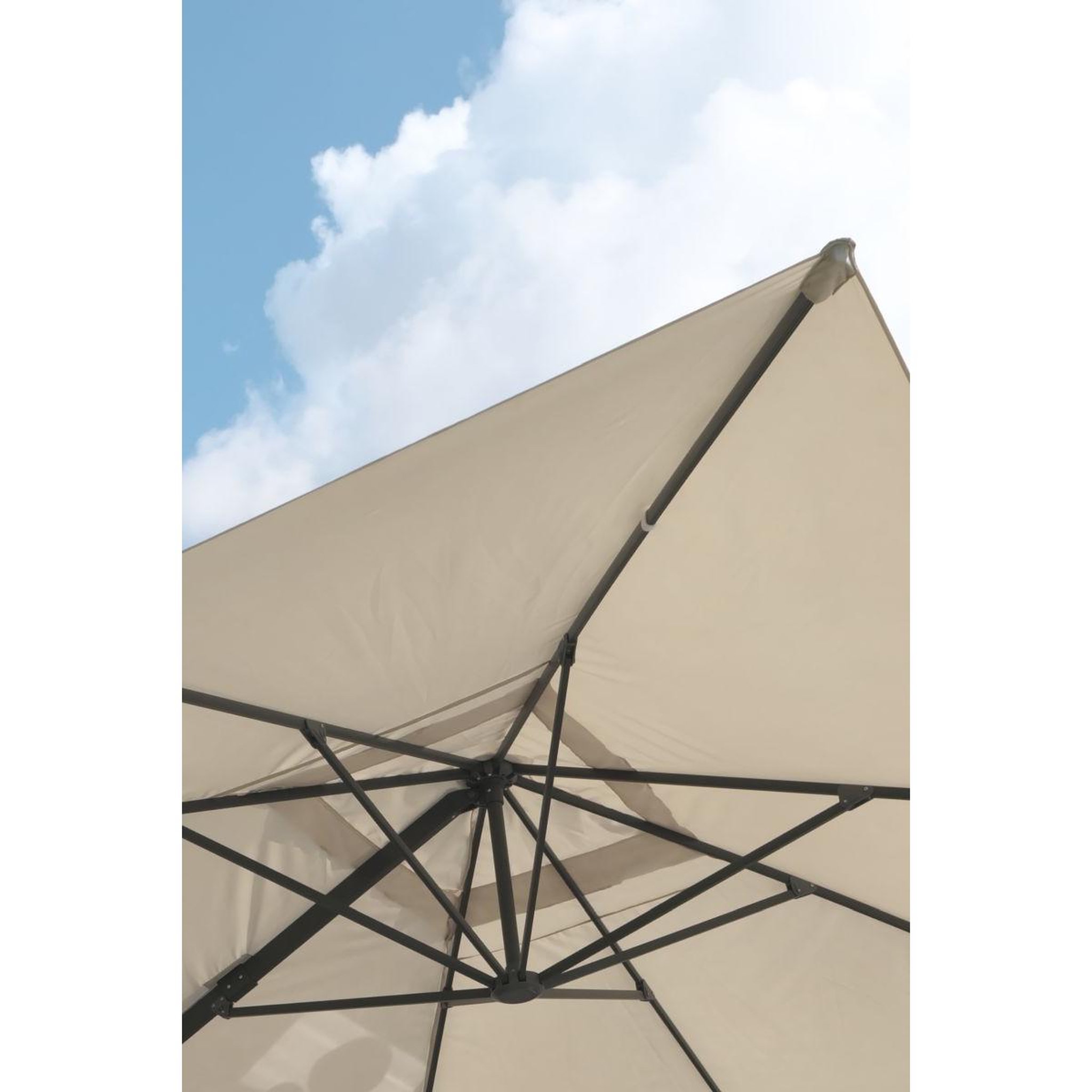 Voir la diapositive 3 : DCB GARDEN Parasol Déporté à Manivelle  Sevilla  250cm Gris