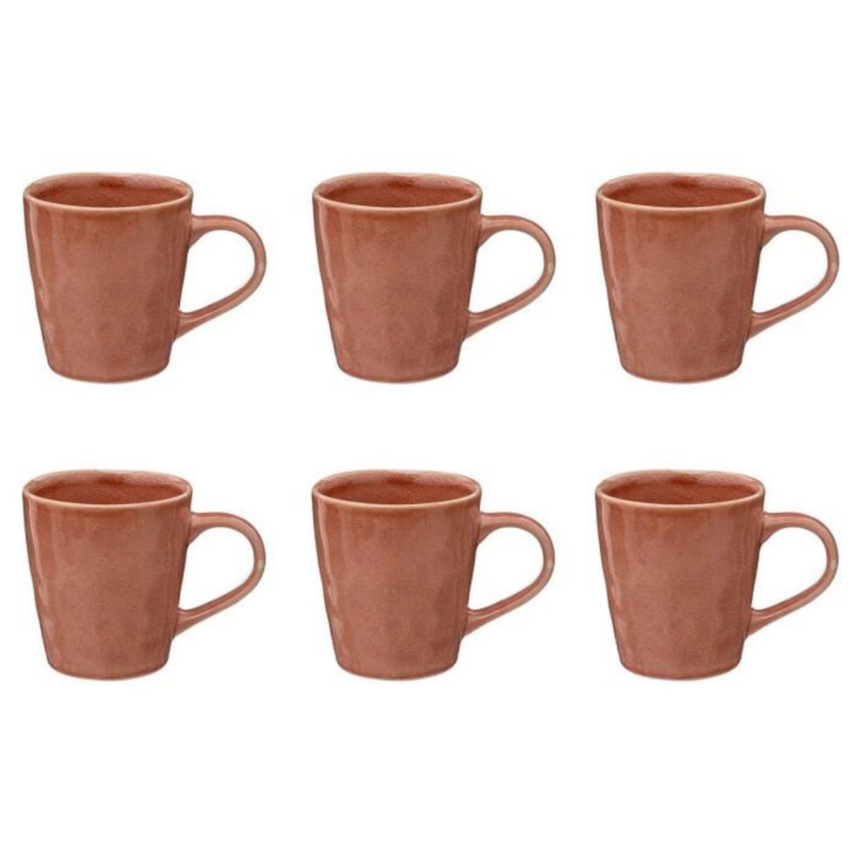 SECRET DE GOURMET Lot de 6 Mugs Design  Zoé  35cl Corail