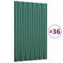 Voir la diapositive 2 : VIDAXL Panneaux de toit 36 pcs Acier enduit de poudre Vert 60x36 cm