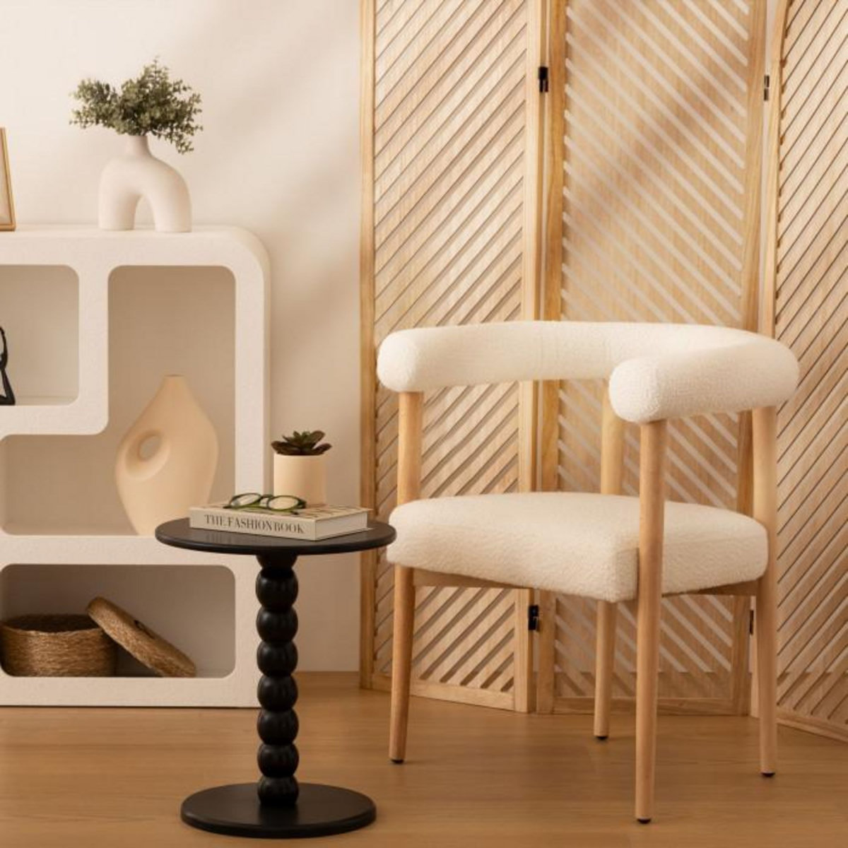 ATMOSPHERA Table d'Appoint Design  Chamlo  46cm Noir