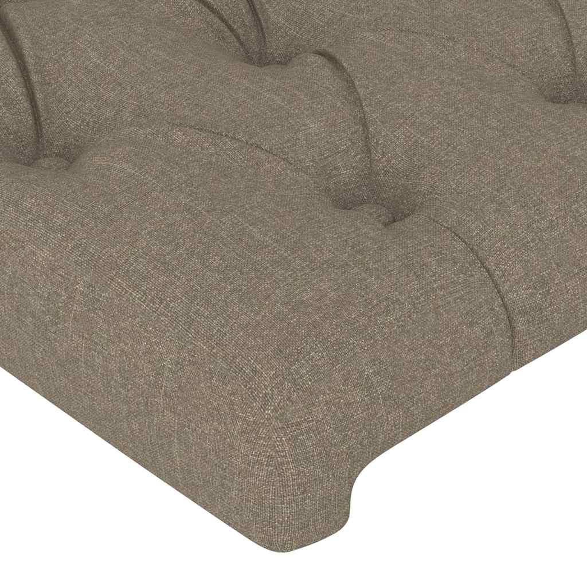 Voir la diapositive 5 : VIDAXL Tete de lit avec oreilles taupe 147x23x118/128 cm tissu