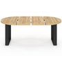 Voir la diapositive 5 : ID MARKET Table à manger extensible ronde PHOENIX 4-10 personnes bois et noir 110-200 cm