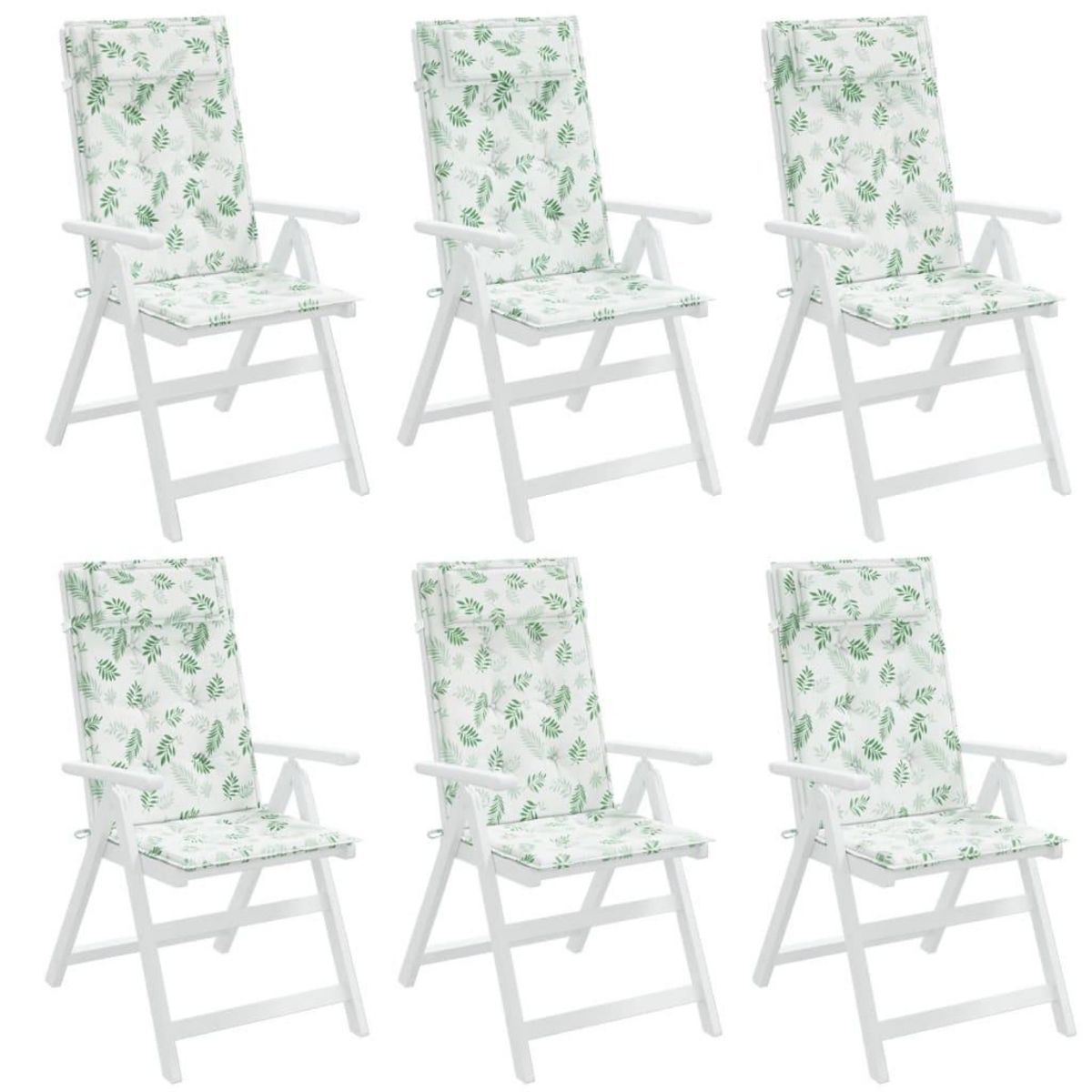 VIDAXL Coussins de chaise a dossier haut lot de 6 modele de feuille