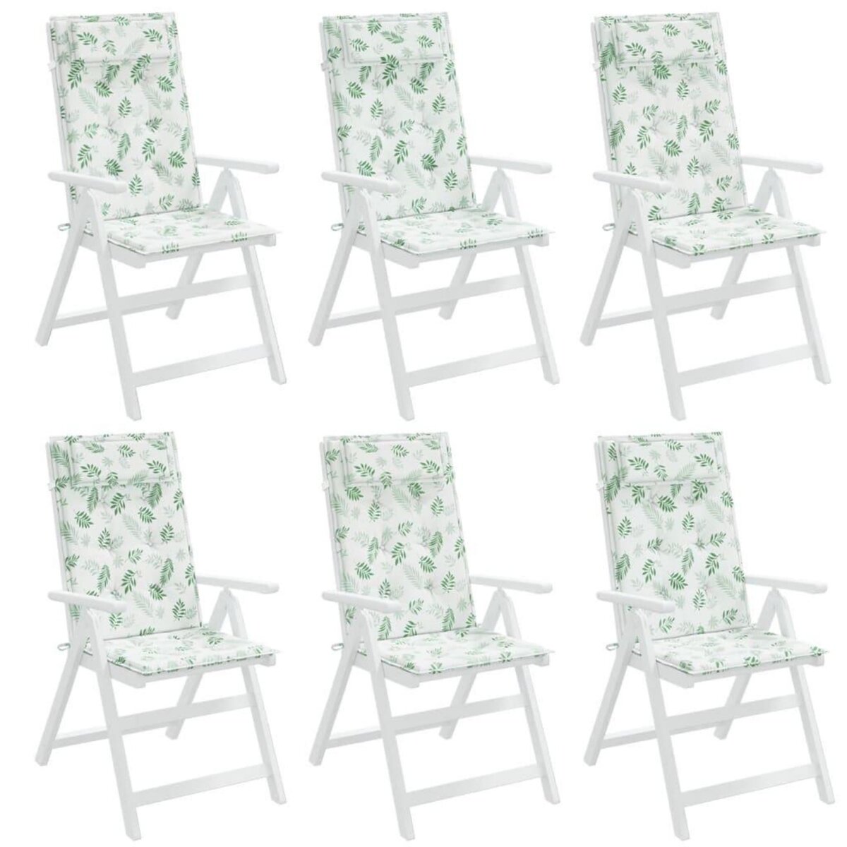 VIDAXL Coussins de chaise a dossier haut lot de 6 modele de feuille
