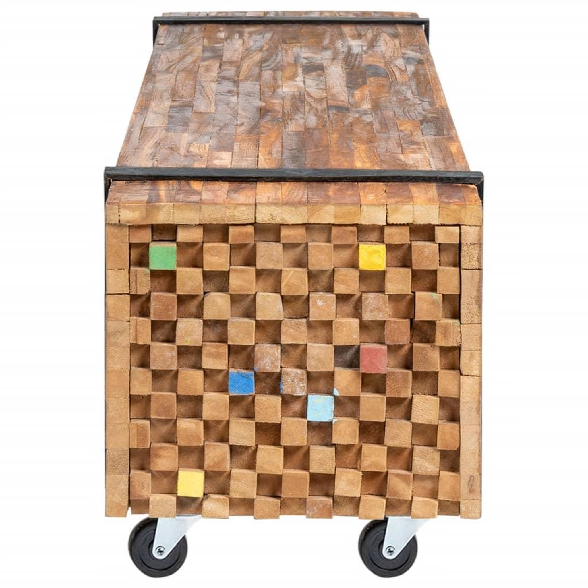 Voir la diapositive 4 : VIDAXL Meuble tv 110x30x32,5 cm bois de teck massif