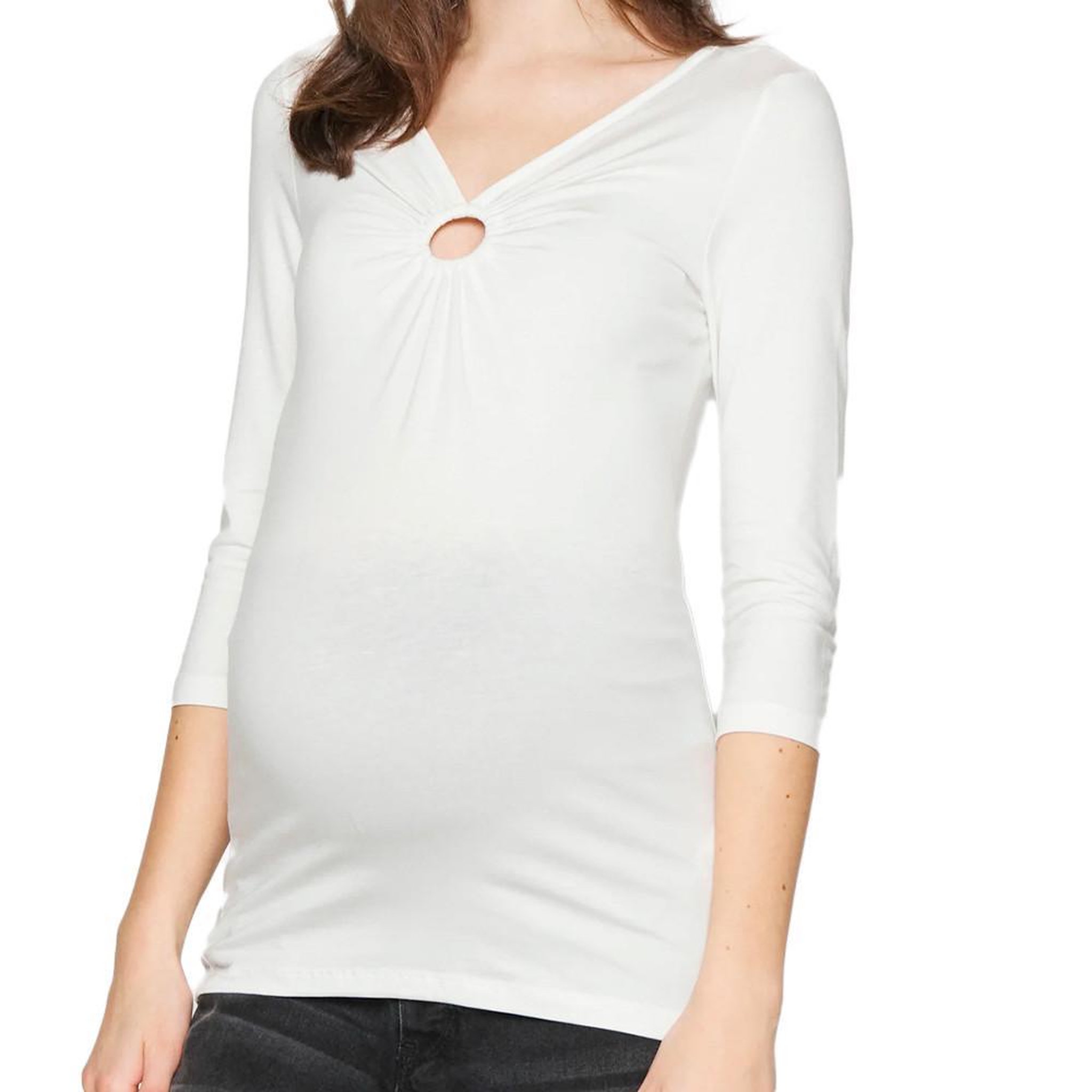 Voir la diapositive 1 : MAMALICIOUS T-Shirt Manches Longues Blanc Mamalicious Lemoni