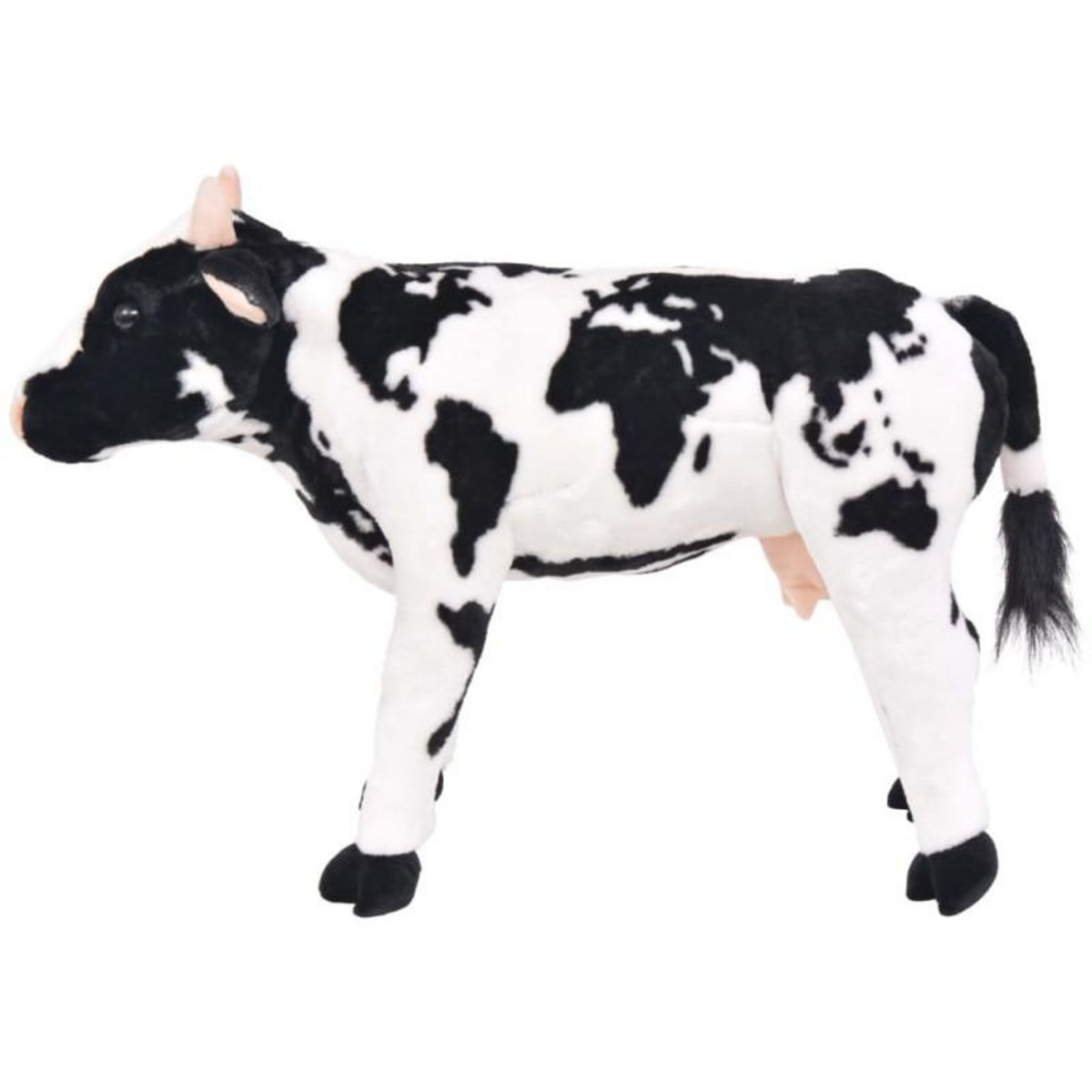 VIDAXL Jouet en peluche Vache Noir et blanc XXL