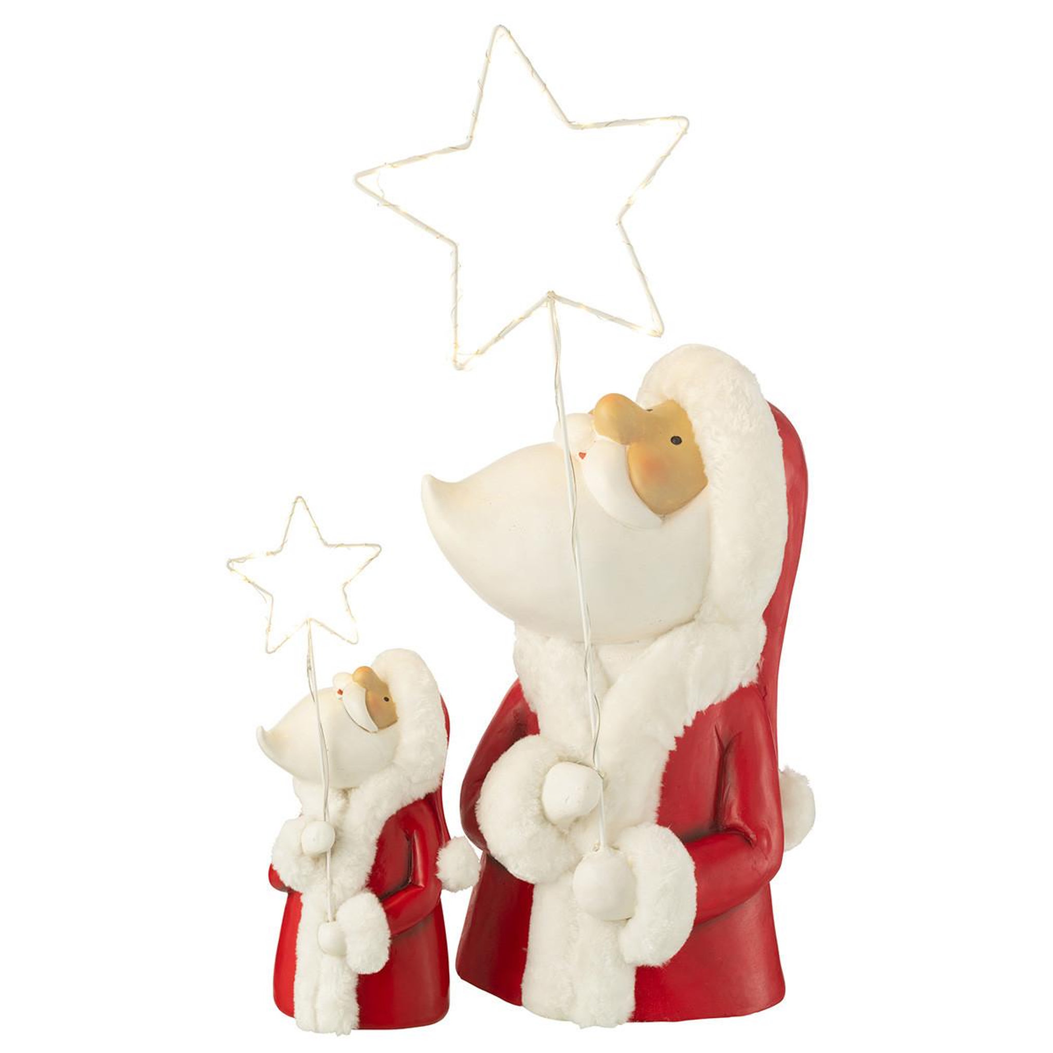 Voir la diapositive 4 : J-LINE Père noël à led  étoile  35cm rouge