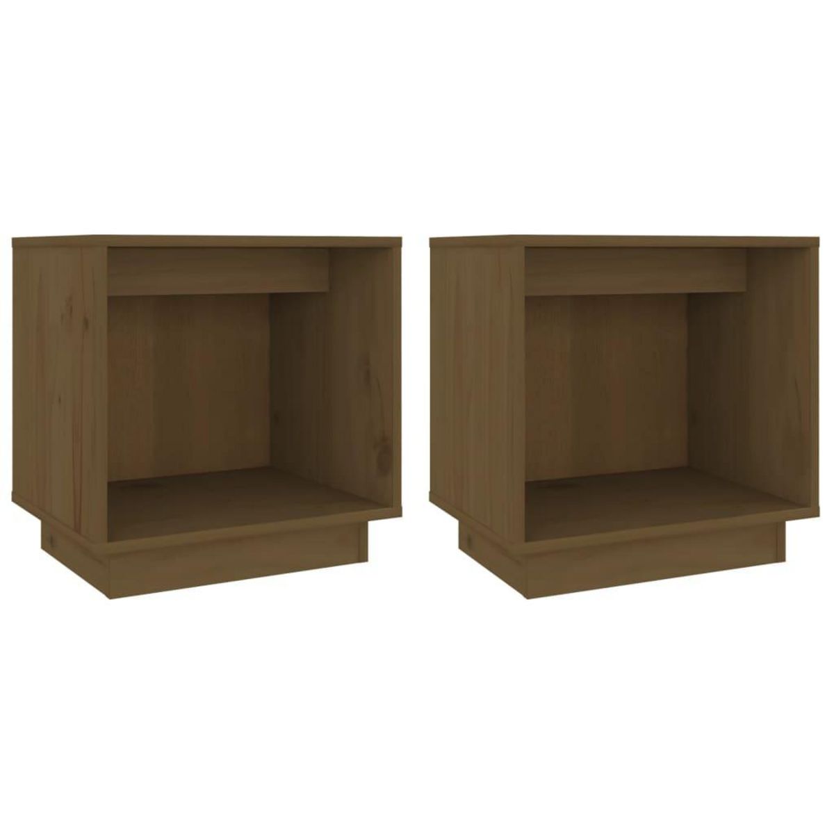 VIDAXL Tables de chevet 2pcs Marron miel 40x30x40cm Bois de pin solide