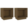 Voir la diapositive 2 : VIDAXL Tables de chevet 2pcs Marron miel 40x30x40cm Bois de pin solide