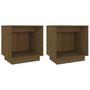 Voir la diapositive 2 : VIDAXL Tables de chevet 2pcs Marron miel 40x30x40cm Bois de pin solide