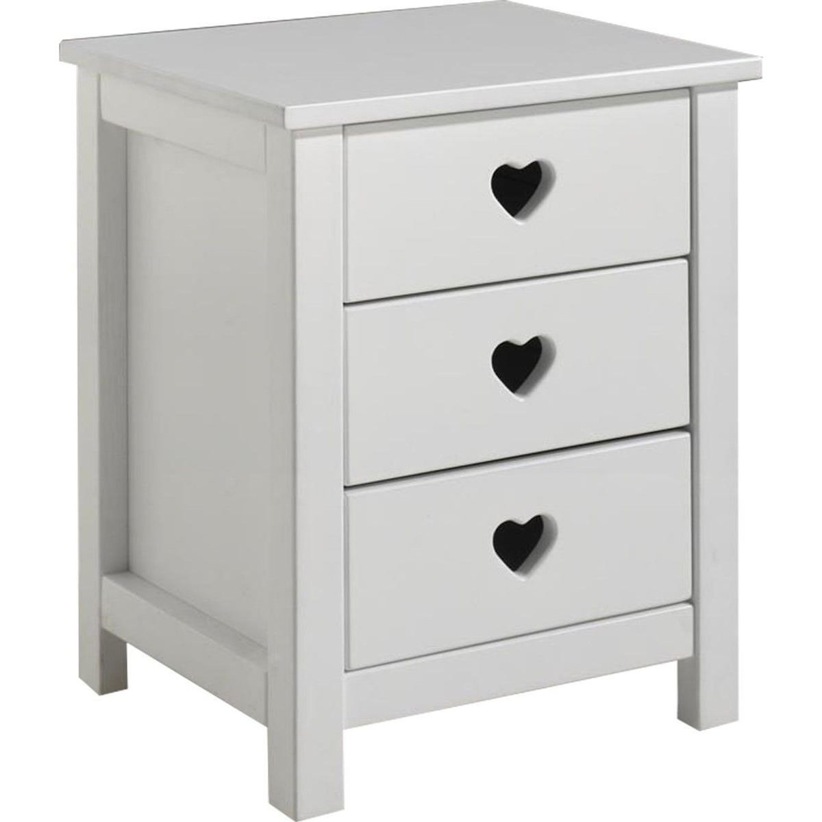 Paris Prix Pack - Lit Enfant, Sommier, Chevet & Armoire 2 Portes  Amori  90x200cm Blanc