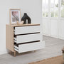 Voir la diapositive 5 : VS VENTA-STOCK Commode de Nuit Denia Couleur Chêne/Blanc, 80 cm Largeur