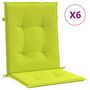 Voir la diapositive 2 : VIDAXL Coussins de chaise de jardin a dossier bas lot de 6 vert vif