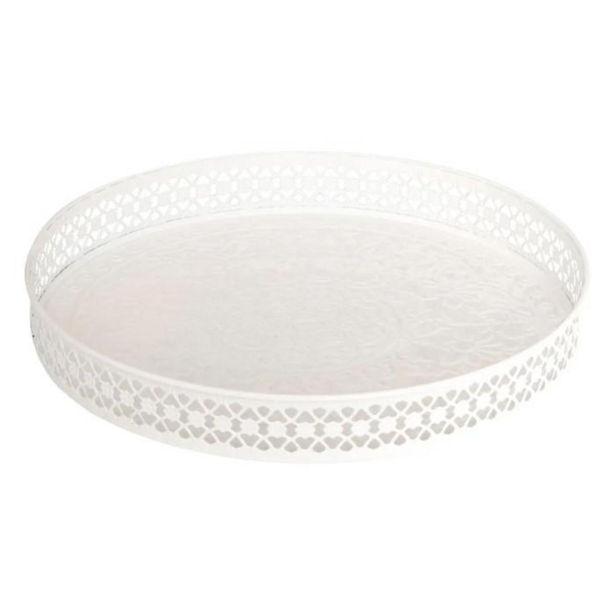 ATMOSPHERA Lot de 2 Plateaux Déco  Wild Romance  31cm Blanc & Vert