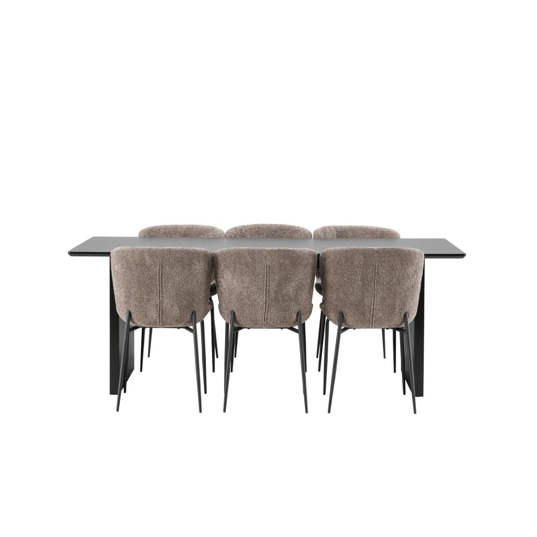 Voir la diapositive 4 : Paris Prix Ensemble table à manger & 6 chaises  vail & modesto  200cm noir & marron